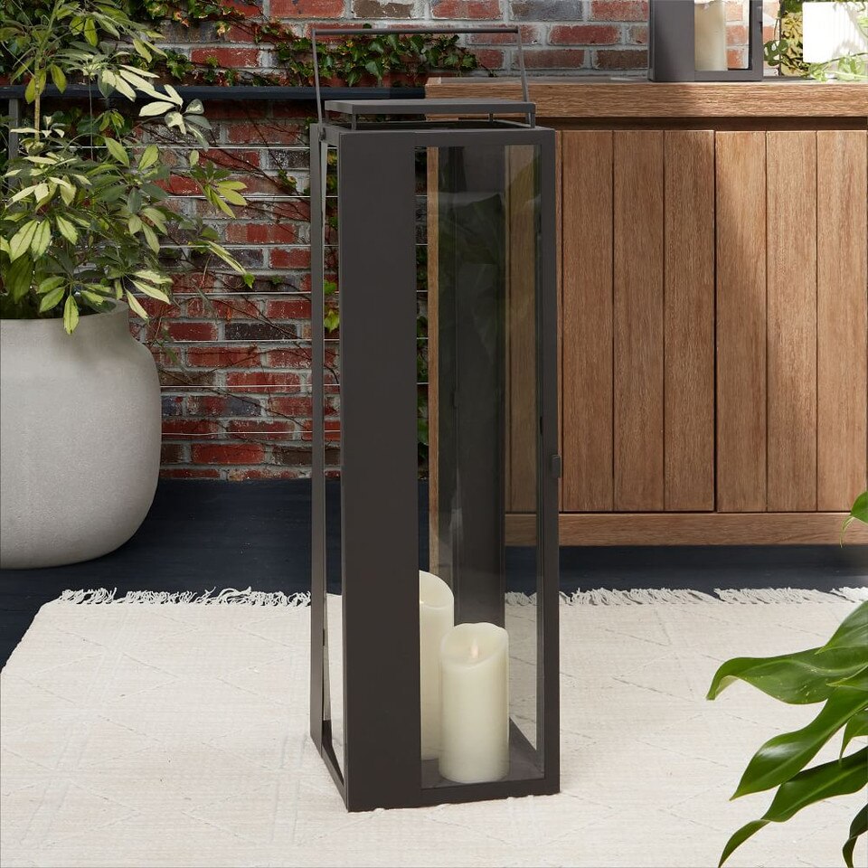 Indoor/Outdoor Flickering Flameless Pillar Candles West Elm UK